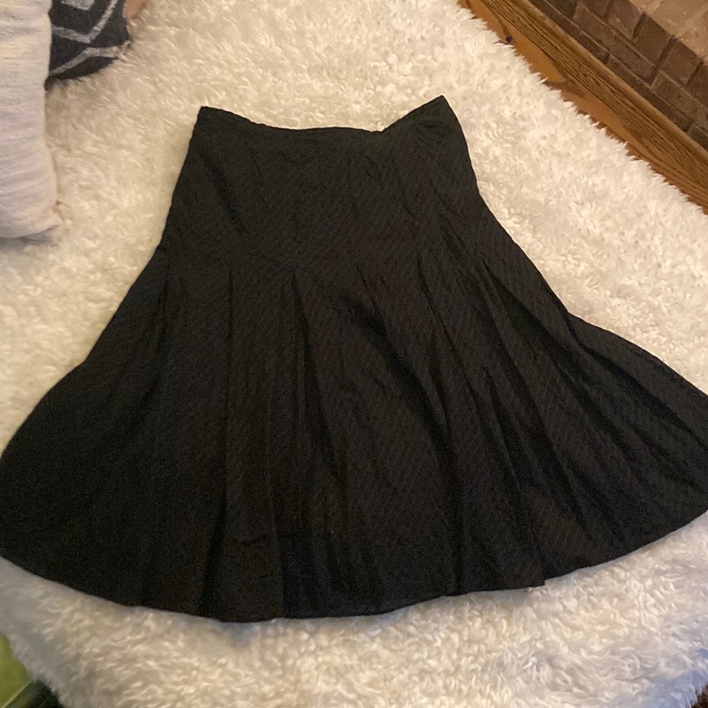 AUTOGRAPH NY Black Skirt Retro A-Line TAPERED WAIST sz 8